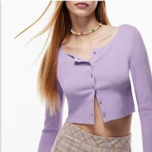 Sunday Best Aritzia Purple Cropped Cardigan Top